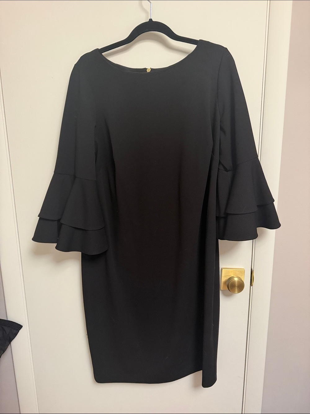 Calvin Klein Black Bell Sleeve Shift Dress